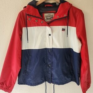 Vintage Levi's Red White & Blue Rain Slicker Womens Sz Large